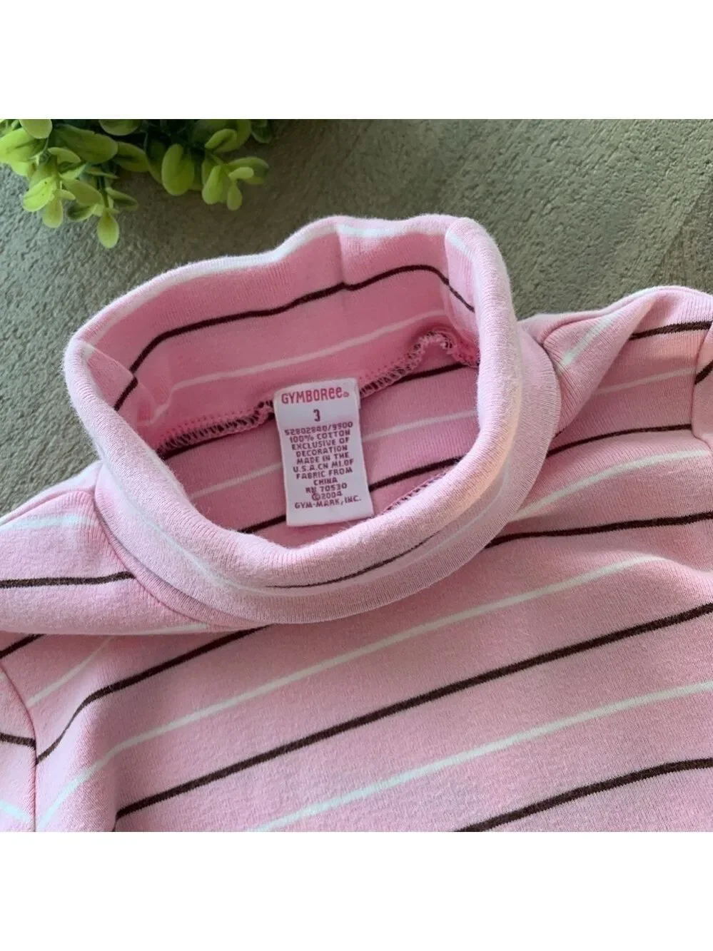 Gymboree Pink and Brown Striped Turtleneck